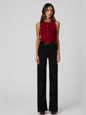 PAIGE Black Wide-Leg Jeans